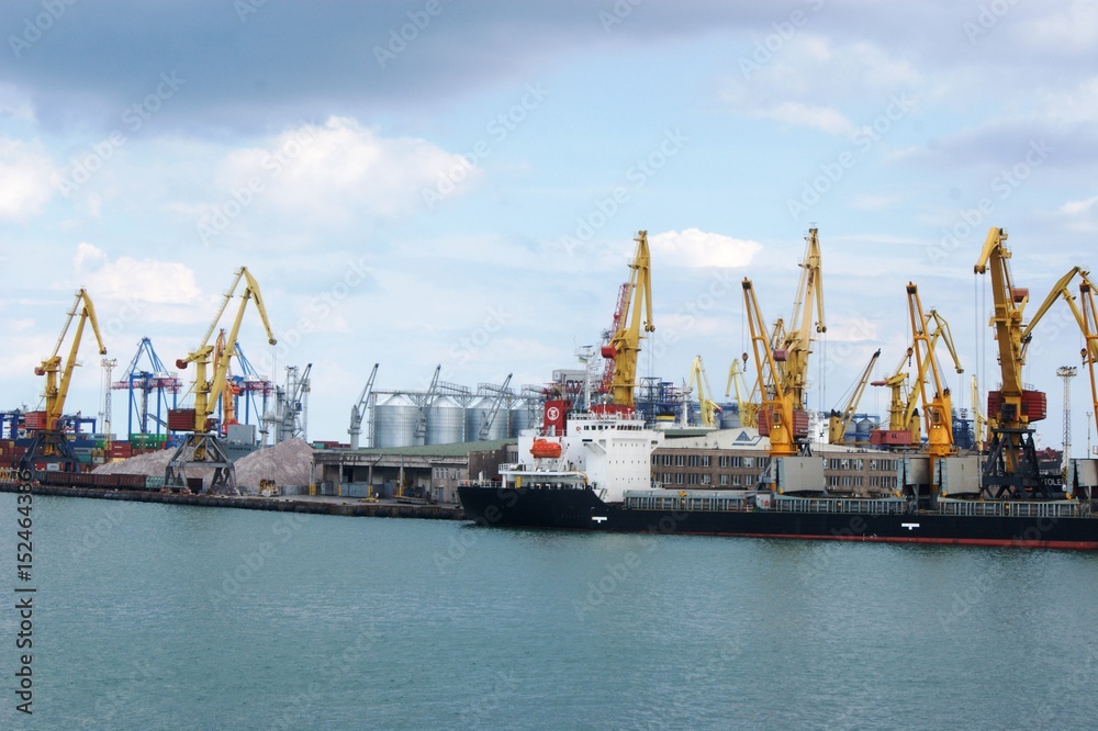 port, sea, transport, cargo, ship, loading, shipping, water, crane, boat, vessel, export, transportation, business, logistic, international, harbor, industrial, industry, freight, maritime, container,