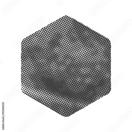Grunge hexagon shape. Dirty texture vector illustration