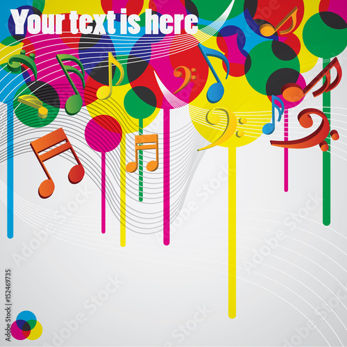 Colorful Musical Notes Concept Background 