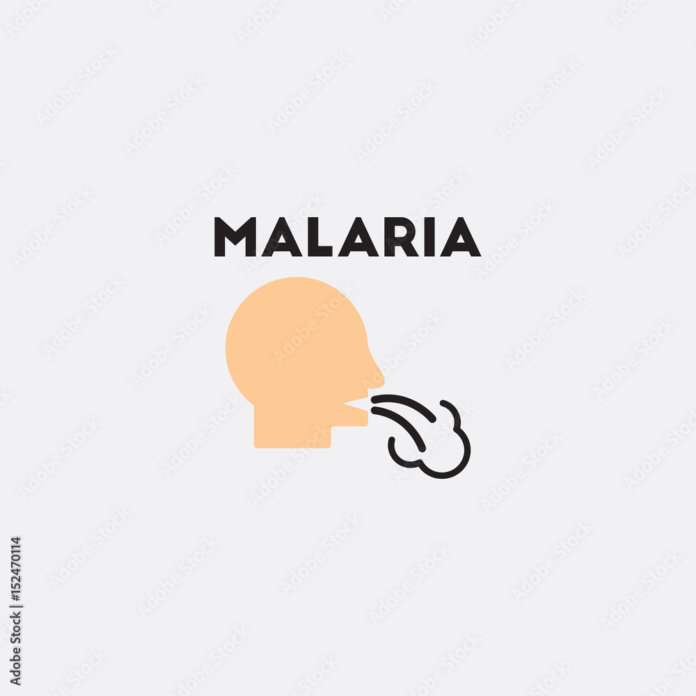 sick person coughs Vector paper sticker various symptoms of Tuberculosis cough