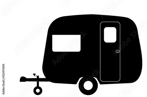 Retro Tiny Caravan Silhouette