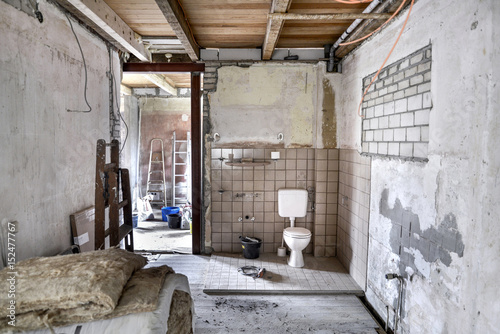 Tableau sur toile Sanierung * Toilette WC