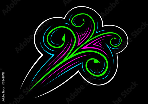 Colorful ornament on black background