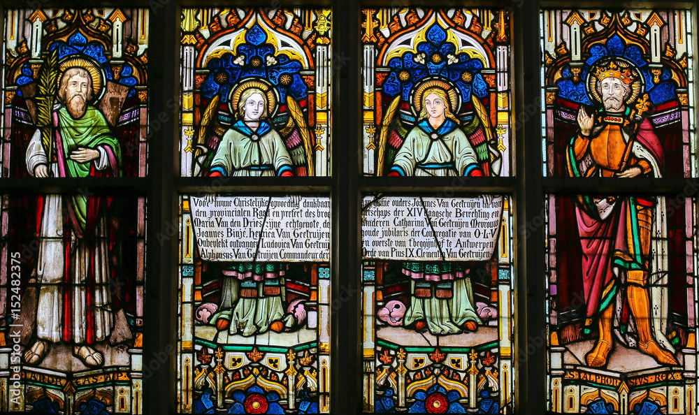 Stained Glass - Angels and Saints Andrew and Alphonsus