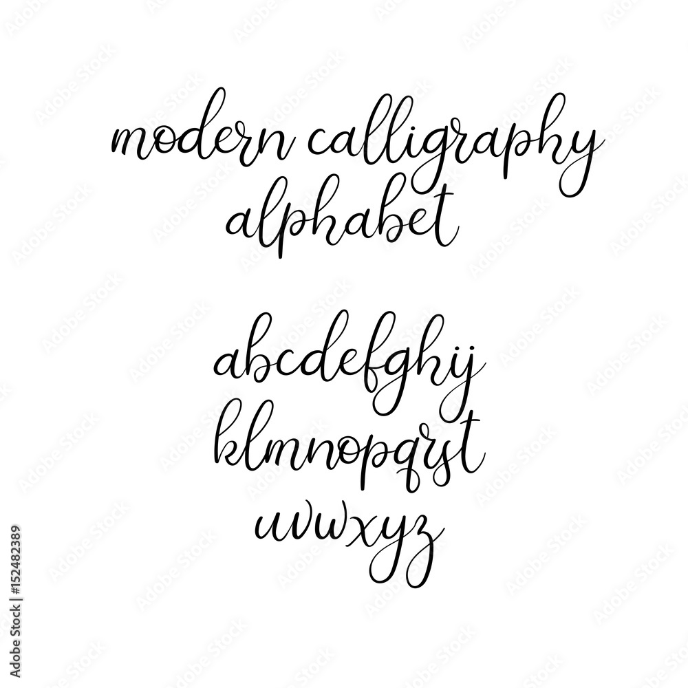 Handwritten Brush Letters. ABC. Modern Calligraphy. Hand Lettering ...