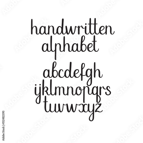 Handwritten font. Vector ABC. Modern Calligraphy alphabet. Hand Lettering.