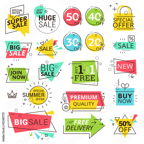 Premium quality labels. Modern vector illustration labels for shopping, e-commerce, product promotion, social media stickers, marketing. 