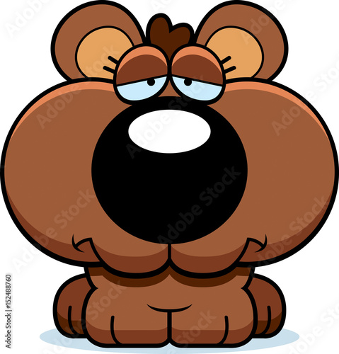 Cartoon Sad Bear Cub