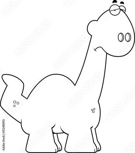 Sad Cartoon Apatosaurus