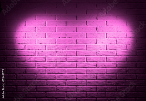 pink brick wall with heart shape light effect and shadow, abstract background photo