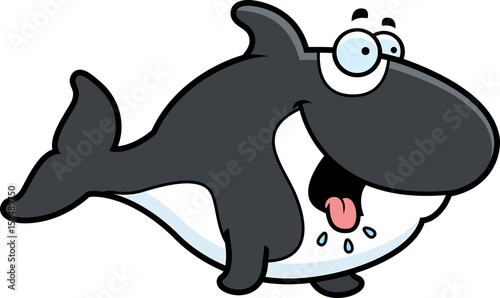 Hungry Cartoon Killer Whale