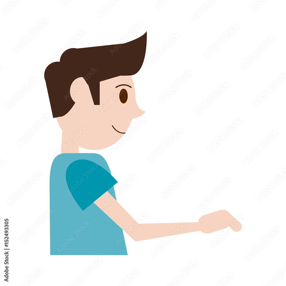 happy man with arms in typing position icon image vector illustration design happy man with arms in typing position icon image vector illustration design