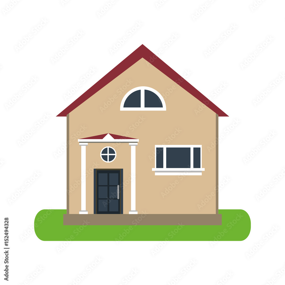 pretty family house surrounded by lawn icon image vector illustration design pretty family house surrounded by lawn icon image vector illustration design