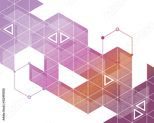 Abstract color light background pattern. triangles and hexagons mosaic