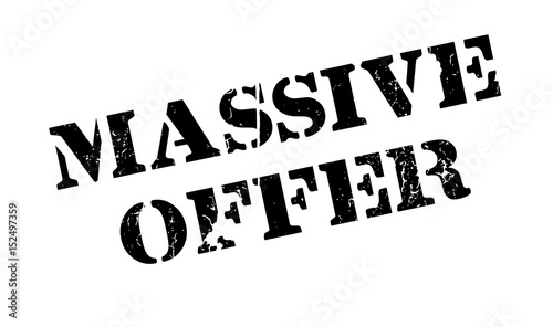 Massive Offer rubber stamp. Grunge design with dust scratches. Effects can be easily removed for a clean, crisp look. Color is easily changed.
