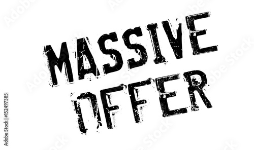 Massive Offer rubber stamp. Grunge design with dust scratches. Effects can be easily removed for a clean, crisp look. Color is easily changed.