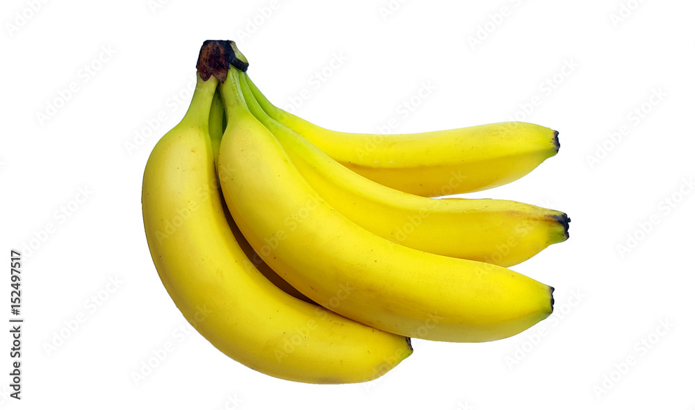 Bunch of bananas on white