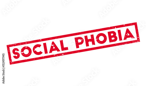Social Phobia rubber stamp. Grunge design with dust scratches. Effects can be easily removed for a clean, crisp look. Color is easily changed.