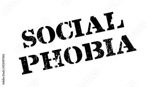 Social Phobia rubber stamp. Grunge design with dust scratches. Effects can be easily removed for a clean, crisp look. Color is easily changed.
