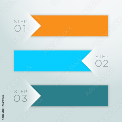 Infographic Vector Arrow Point Steps 1 to 3 Template A