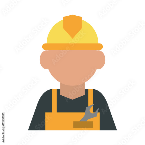 construction worker builder contractor icon image vector illustration design 