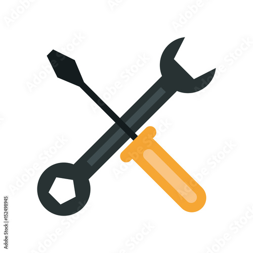 screwdriver and wrench icon image vector illustration design 