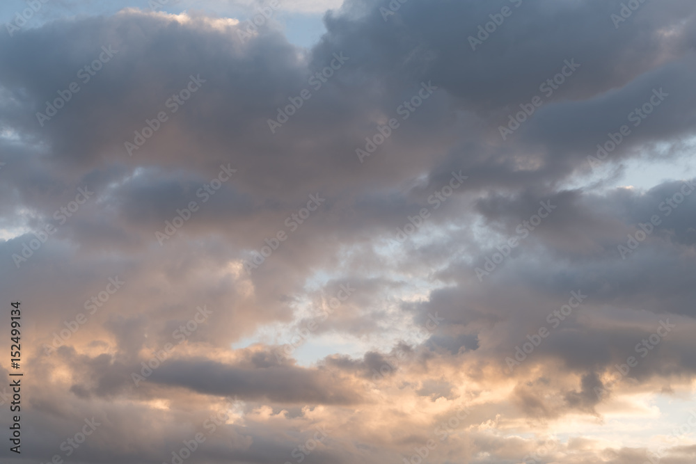 Sunset sky with clouds 