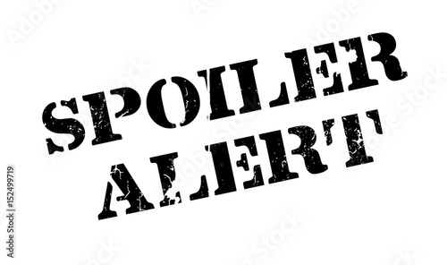 Spoiler Alert rubber stamp. Grunge design with dust scratches. Effects can be easily removed for a clean, crisp look. Color is easily changed.