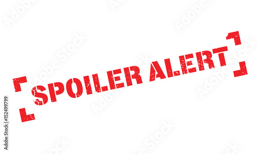 Spoiler Alert rubber stamp. Grunge design with dust scratches. Effects can be easily removed for a clean, crisp look. Color is easily changed.
