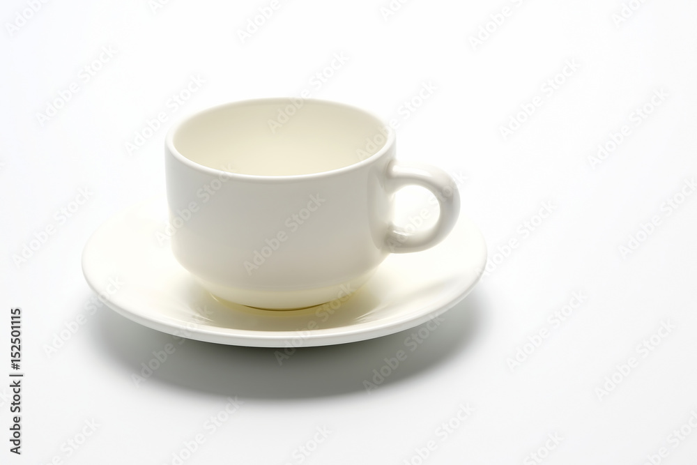 empty white coffee cup on white background empty white coffee cup on white background