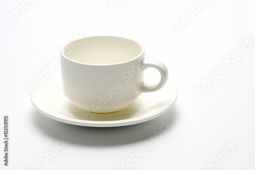 empty white coffee cup on white background