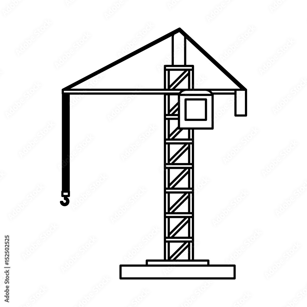 construction crane icon image vector illustration design single black line construction crane icon image vector illustration design single black line