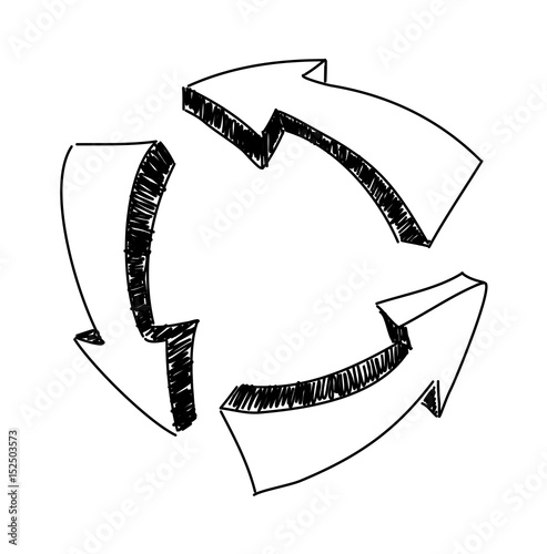 Three Part Circular Arrows