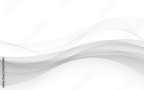 Abstract white waves - data stream concept. Vector