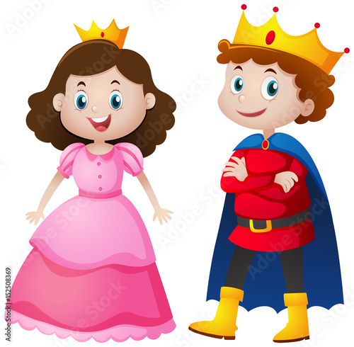 Prince and princess with happy face