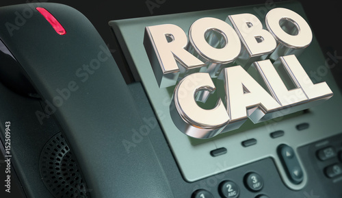 Quadro su tela Robo Call Telephone Marketing Spam Junk Phone Calling 3d Illustration