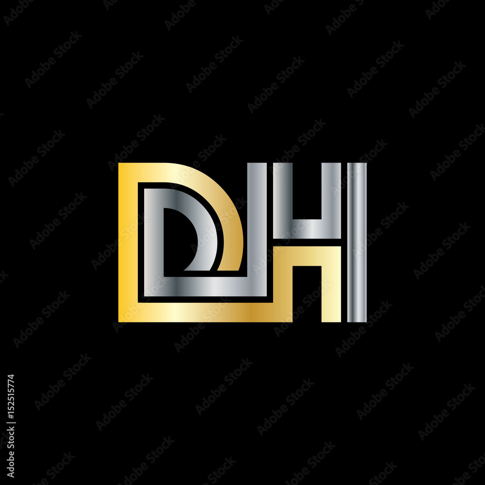 Fototapeta premium Initial Letter DH Linked Design Logo