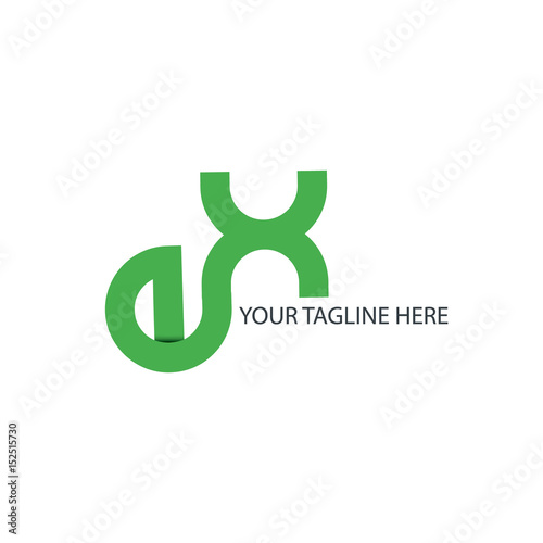 Initial Letter EX Linked Rounded Lowercase Logo
