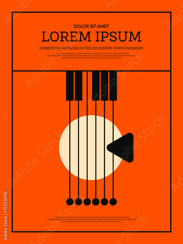 Music retro vintage poster background