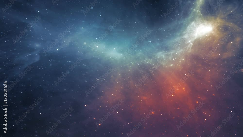 Spaceship travelling through the universe at the warp speed.