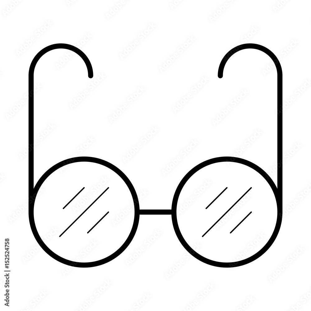 Φωτογραφία Sun glasses icon, round modern model line art pictogram, blind street signal image, optical salon poster, eye health and care concept