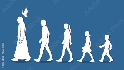 Walk with Jesus, Follow Jesus graphic vector.