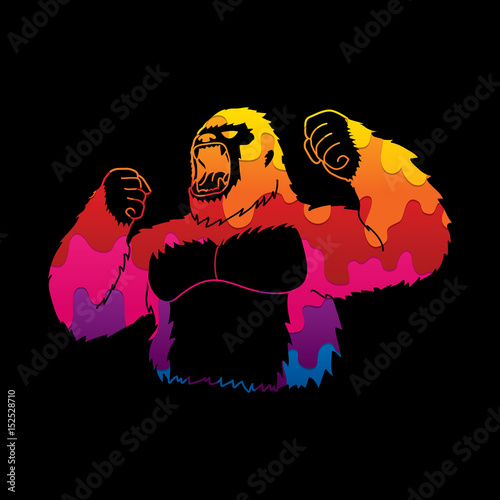 Abstract Angry King Kong, Big Gorilla graphic vector