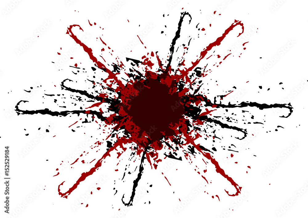 vector splatter black and red color background. illustraitttion
