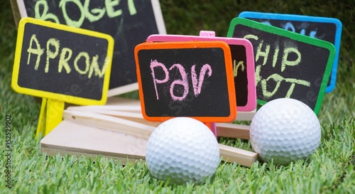 Golf term Par with golf balls