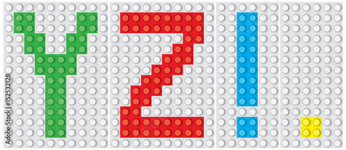 Obraz na płótnie Bricks alphabet set, letters : Y Z ! / vector illustration w salonie