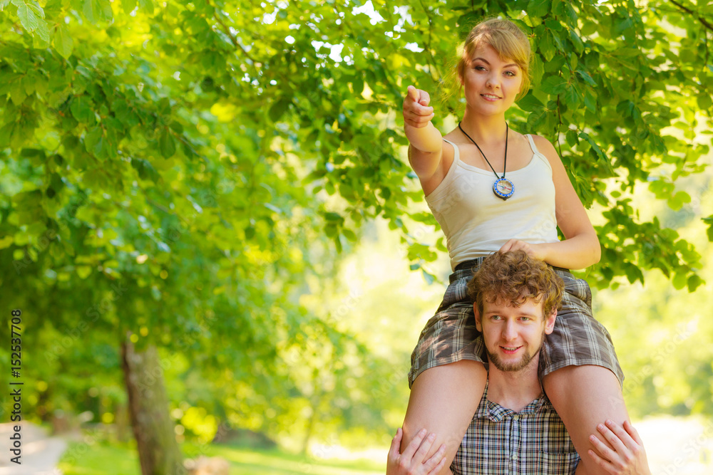 Travel couple having fun outdoor Travel couple having fun outdoor