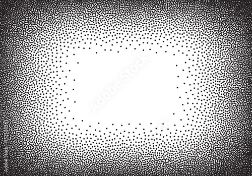 Dotwork gradient background, black and white scattered stipple dots