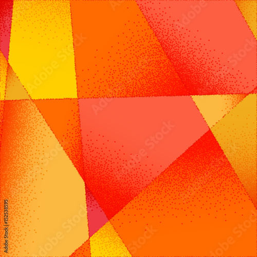 Abstract background with vibrant colors and retro styled vintage dotwork gradients on stained triangular grid