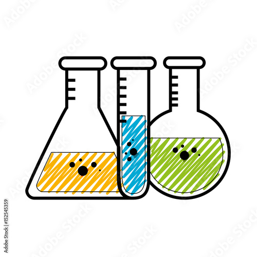 Chemistry flask glass icon vector illustration graphic design